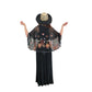 Vintage 1970s Janice Wainwright Dress Embroidered Black Maxi Butterfly Sleeves XS Tall