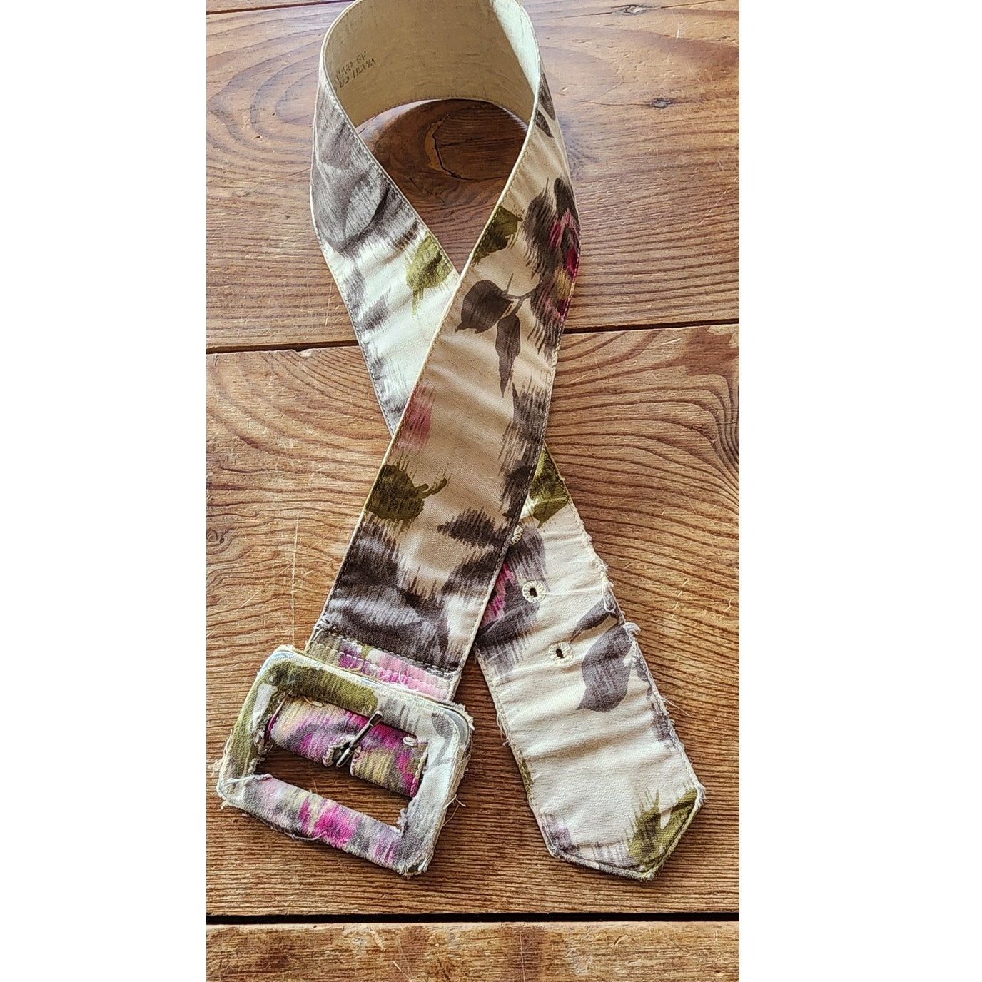 Vintage 1950s Floral Print Dress Belted Button Down Silk Shirtdress Olga / XS