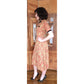 Vintage 50s Orange Paisley Print Midi Dress Carole King Junior Fashions / XS