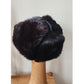 Vintage Black Fur Trapper Hat North King Ushanka Rabbit + Suede Ear Flaps Unisex