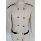 Vintage 90s Military Jacket Cream Knit Gold Buttons Necessary Objects