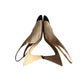Vintage 1990s CELINE Paris Slingback Shoes Two Toned Black Cream Kitten Heel 7.5