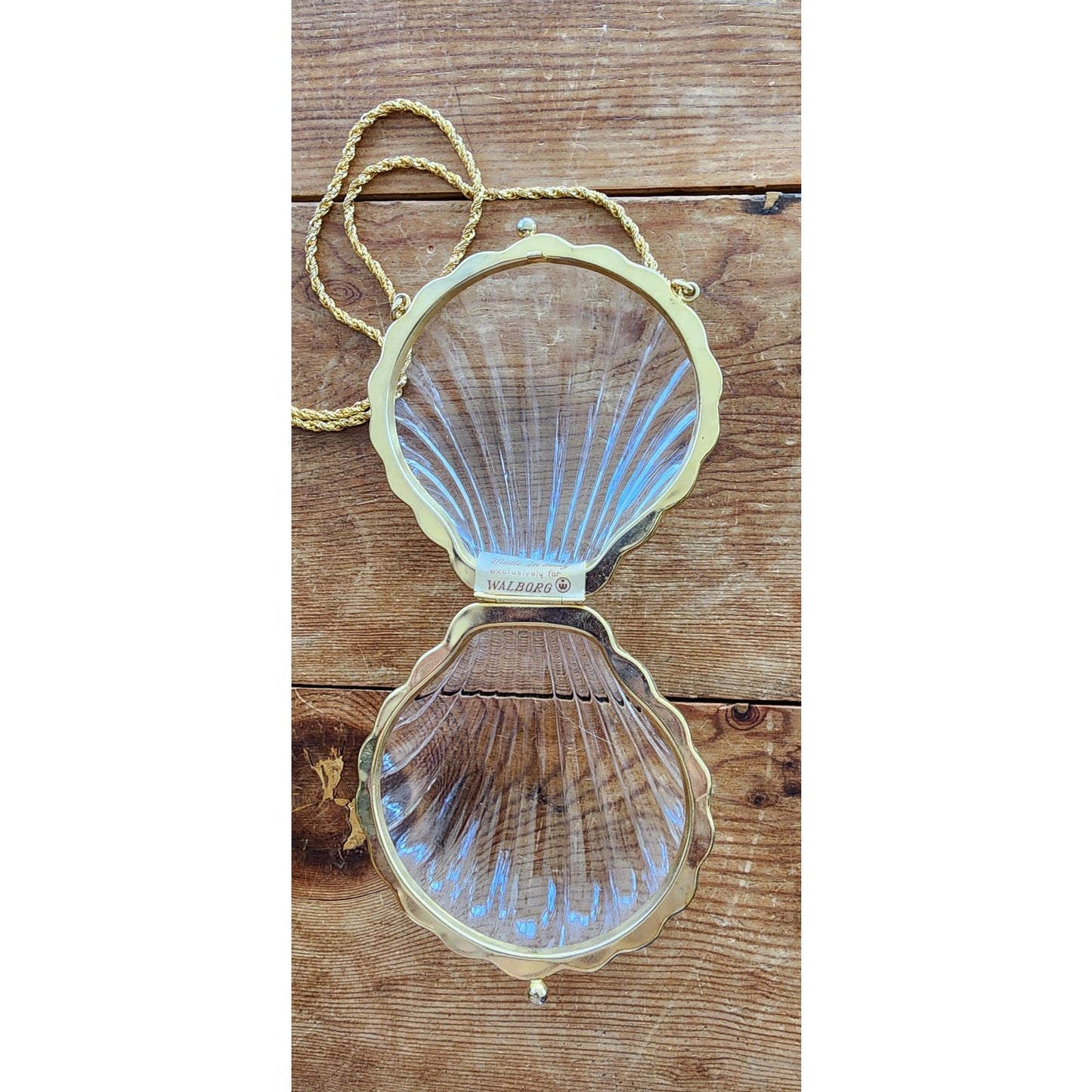 Vintage 50s Seashell Bag Clear Lucite Walborg