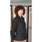 Vintage 40s Black Blazer in Nubby Wool Shiny Buttons / S