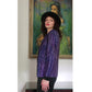 Vintage 80s Purple Leather Blazer Beaded Sequined Jacket French Collizioni / M