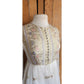 Vintage 1970s Exotic Party Dress Gold Lurex White Organza Chuck Howard