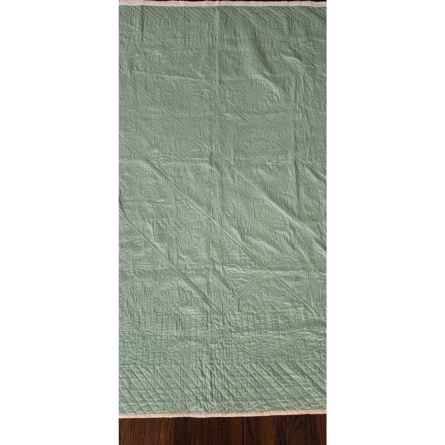 Vintage 30s 40s Quilt Appliqué Floral Bouquet with Swag Border Cheddar Cotton