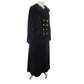 Vintage Black Velvet Opera Coat Double Breasted Gold Buttons