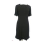 Vintage 1960s Sorelle Fontana Dress Black Rayon Crepe Pleated Fringe Italian Designer