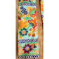 Vintage 60s Mens Necktie Colorful Floral Print Square Bottom Rooster