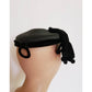 Vintage 1950s Black Hat Fascinator Modernist Avant Garde Cocktail Beanie Hat Pom-Pom Fringe Yeagers Akron Ohio