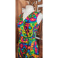 Vintage 60s Psychedelic Print Dress Rhapsody by Glazier Sleeveless Wrap Style