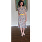 Vintage 1940s Dress Set Paisley Yellow Dress Rayon Belted by Saybury / S