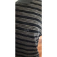 Vintage 1990s Sonia Rykie Velourl Top Black Gray Striped Short Sleeve Knit Polo Shirt
