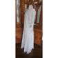 Vintage 80s Scott McClintock White Lace Dress Drop Waist Puffed Sleeves NWT