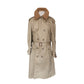 Vintage 80s Lytton's Threadneedle Chicago Mens Beige Trench Rain Coat Belted Wool Collar