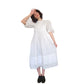 Vintage 80s Barboglio Neiman Marcus White Cotton Puff Sleeve Prairie Peasant Dress