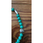 Vintage Tibetan Nepali Bib Necklace Dyed Agate Blue Beads Sterling Silver Clasp