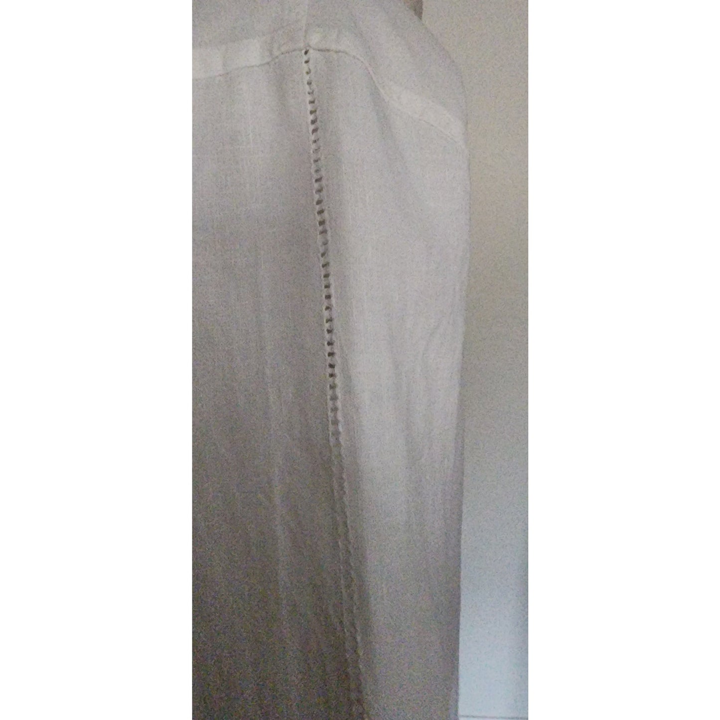 Vintage Issey Miyake Mens Shirt White Linen Button Down Asymmetrical Closure Mandarin Collar