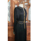 Vintage 1970s Geoffrey Beene Ensemble Maxi Skirt Boho Blouse Evening Set Black Gold
