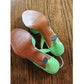 Vintage Stuart Weitzman Green Slingbacks Faux Snake Size 5W