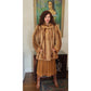 Vintage 1970s Fox Fur Jacket Hip Length Striped Boho / L