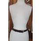 Vintage 1990s Ferragamo Belt Brown Suede + Silver Gancini Concho Panels Size 32