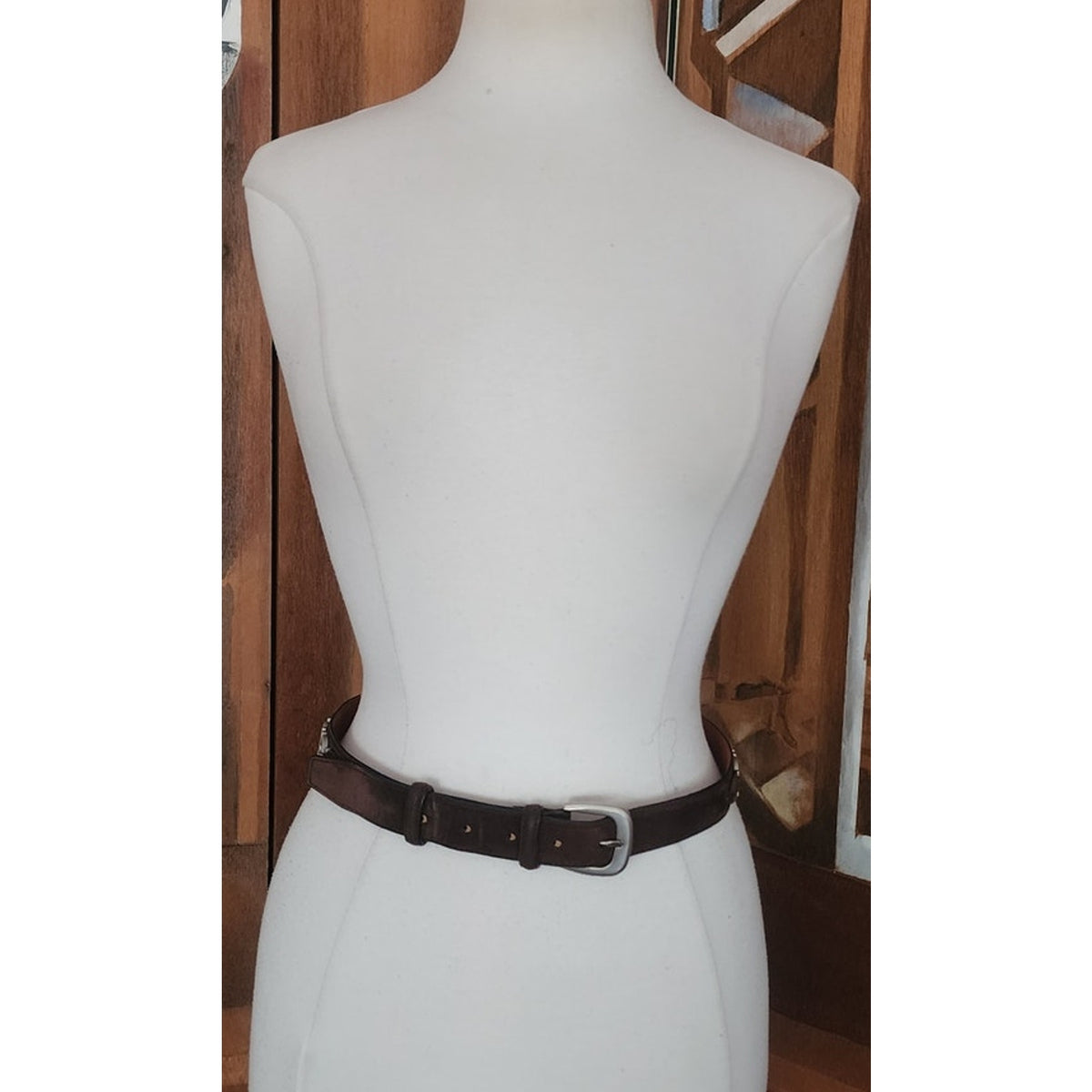 Vintage 1990s Ferragamo Belt Brown Suede + Silver Gancini Concho Panels Size 32