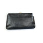 Vintage 80s Judith Leiber Bag Black Lizard w/Enamel Art Deco Panel