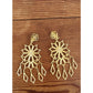 Vintage 1980s Oversized Earrings Gold Snowflake Starbursts