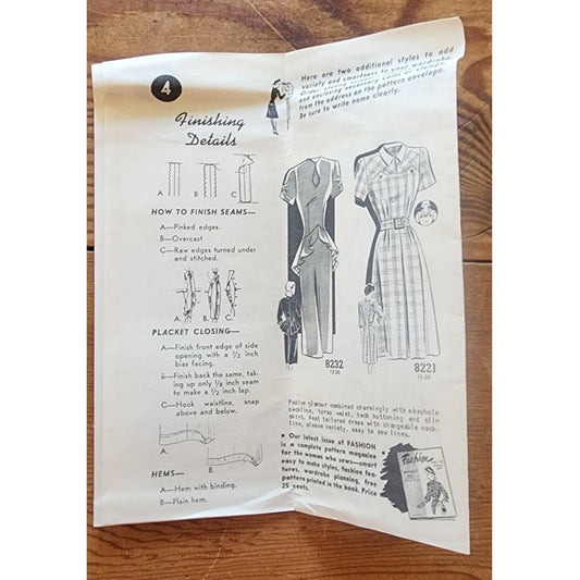 VTG 40s Dress ORIGINAL Sewing Pattern Uncut Chicago Daily Times Marian Martin 8335  Mail Order