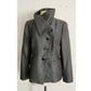 2010 Armani Collezioni Blazer Gray Microgrid Wool High Collar / L