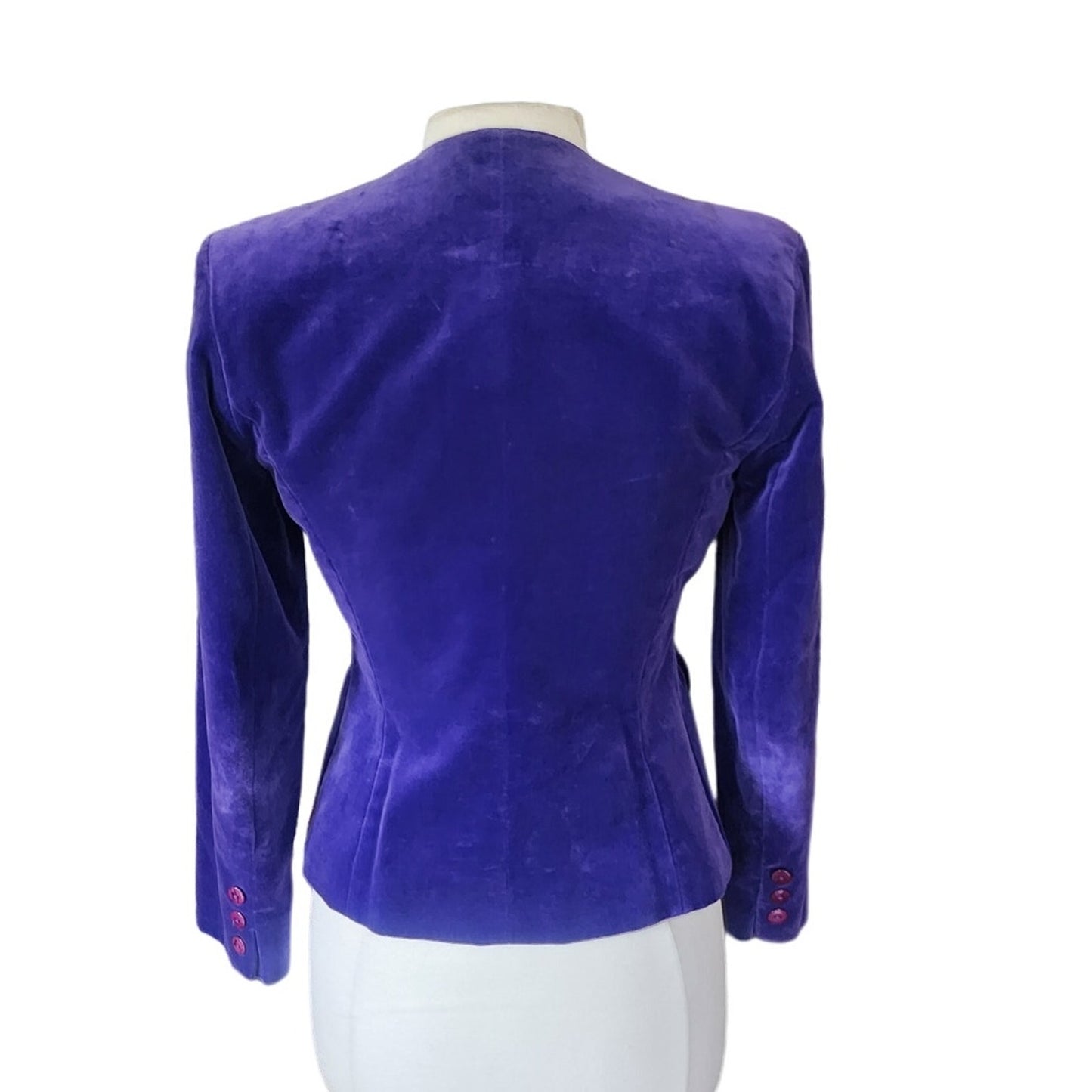 Vintage 80s Purple Velvet Blazer Fitted Jacket Daniel Niveau