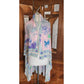 Vintage 70s LEONARD Silk Jersey Shawl Wrap Pastel Floral Print Impressionist