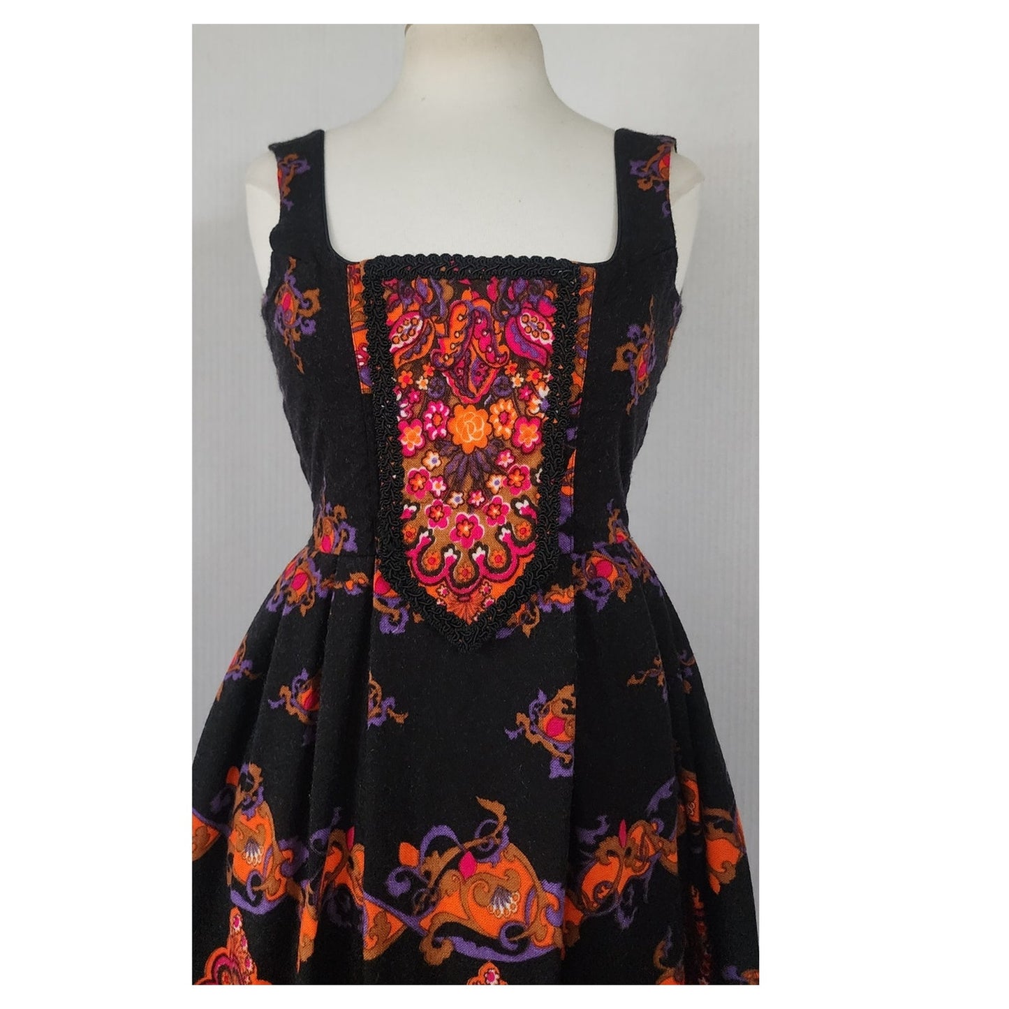 Vintage Dirndl Dress Boho Maxi Traditional Austrian Folk Costume Isola XS Juniors Teen