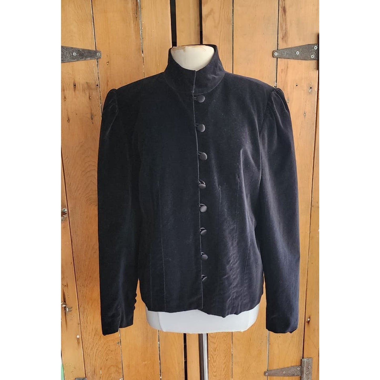 Vintage 80s Black Velvet Jacket Blazer Boutique Europa