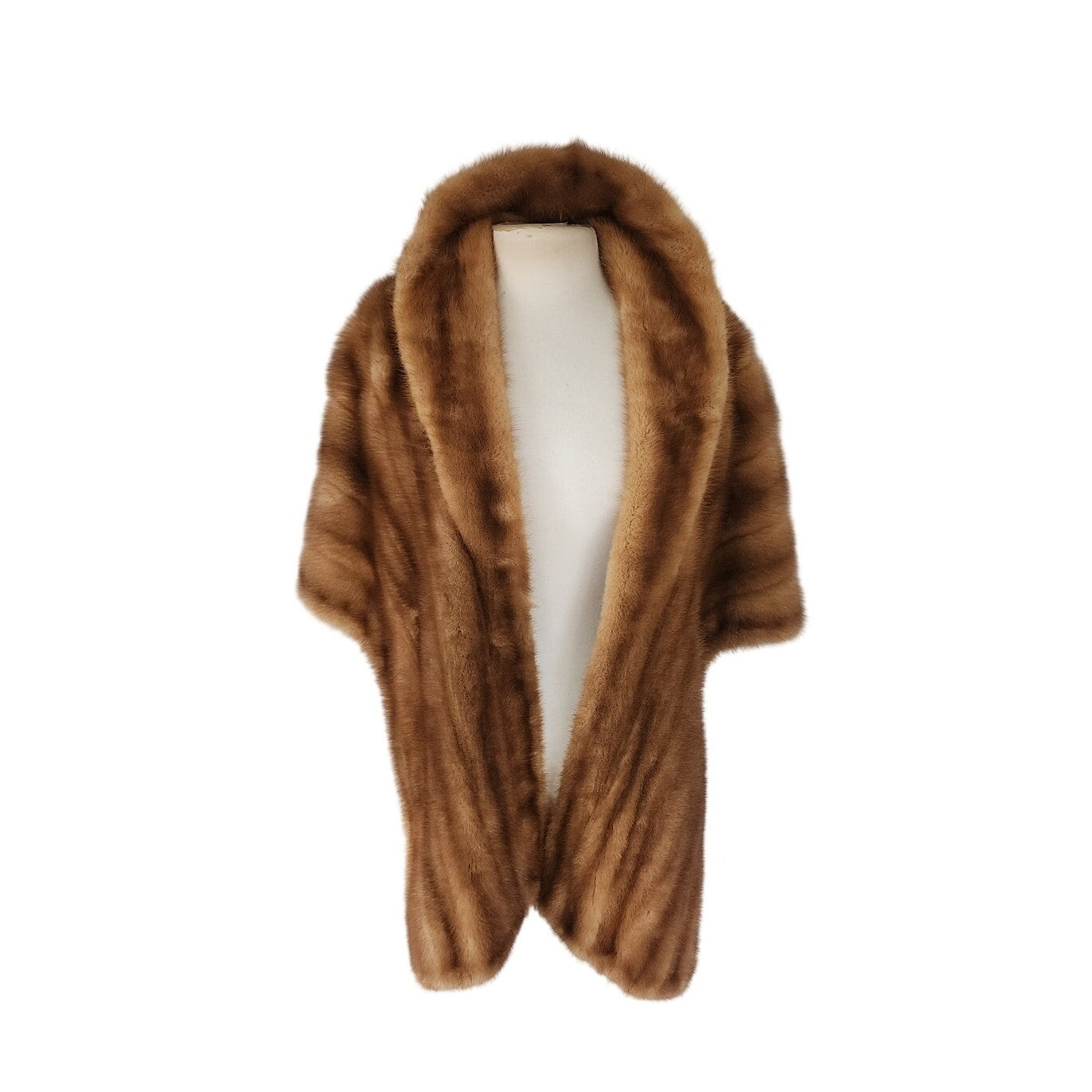 Vintage 50s Brown Mink Fur Shrug Wrap Stole Shawl