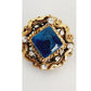 Vintage 90s Chanel Earring Clips Gripoix Blue Glass Byzantine Style A 96