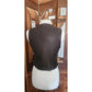 Vintage 1990s Brown Leather Vest Zip Front Karen Kane Vest Fitted Leather Minimalist