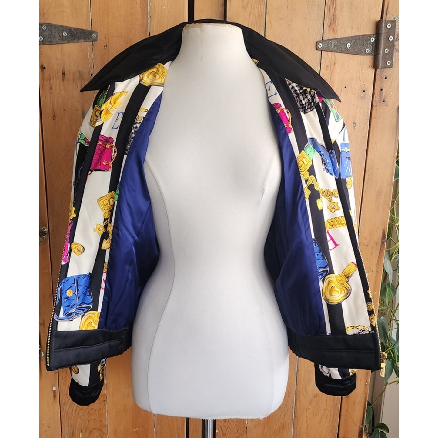 Vintage 90s Escada Bomber Jacket Silk Scarf Print Shoes Purses