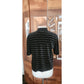 Vintage 1990s Sonia Rykie Velourl Top Black Gray Striped Short Sleeve Knit Polo Shirt