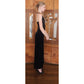 VTG 90s Y2K Aspeed Dress Black Velvet Rhinestone Studs Halter Maxi Gown Prom M