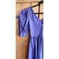 Vintage 80s Laura Ashley Dress Purple Cotton Puffed Sleeves