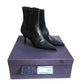 PRADA Ankle Boots Black Leather New in Box Size 38 VG++