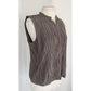 Eileen Fisher Sleeveless Top Vest Crinkled Brown Gray Cotton Silk / M