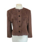 Vintage 1980s Herman Geist Blazer Embroidered Brown wool.