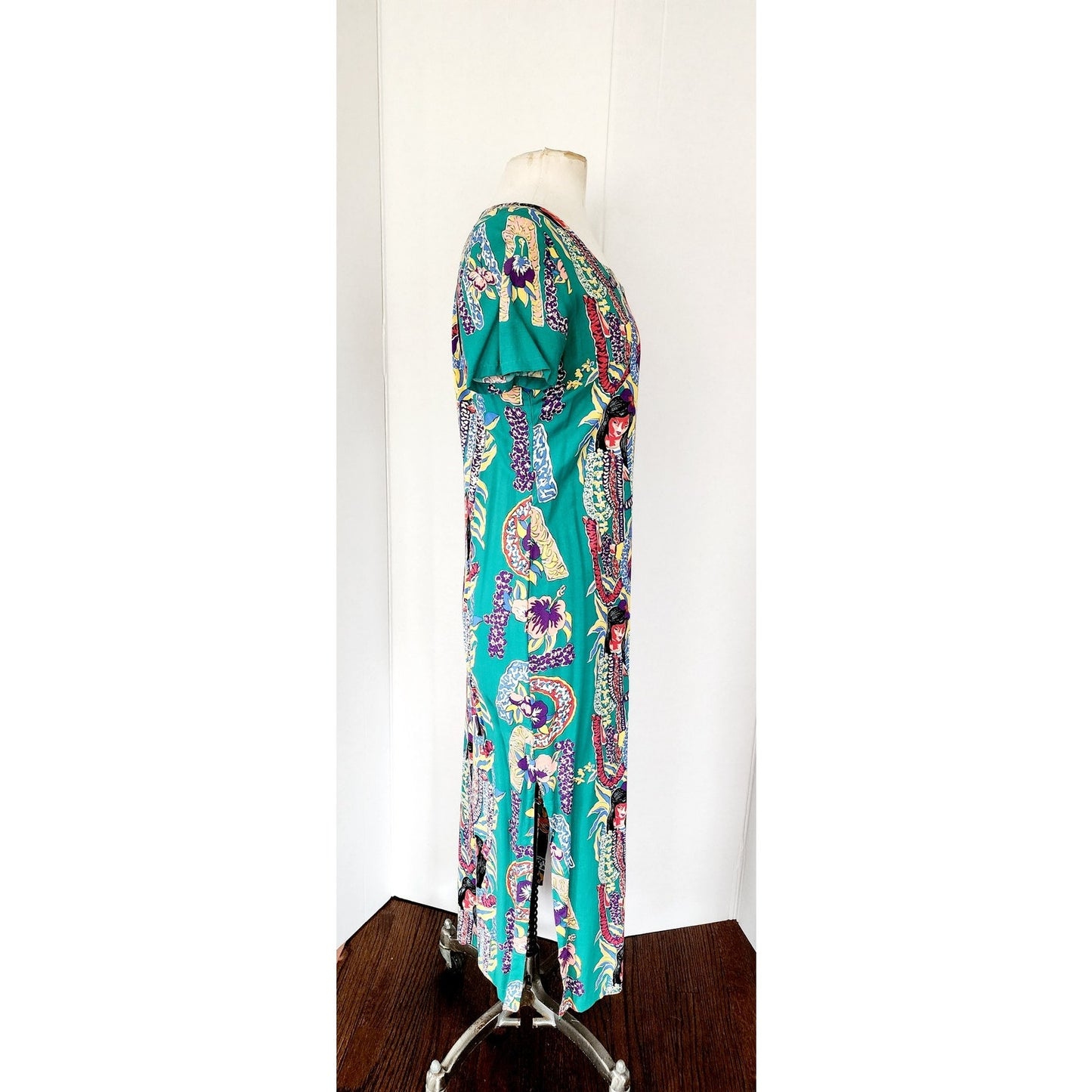 Vintage Tiki Print Dress Reyn Spooner Hawaiian Traditionals / XS