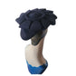 Vintage 1930s Tilt Hat Austelle Navy Blue Structured Saucer Modernist Sculpted