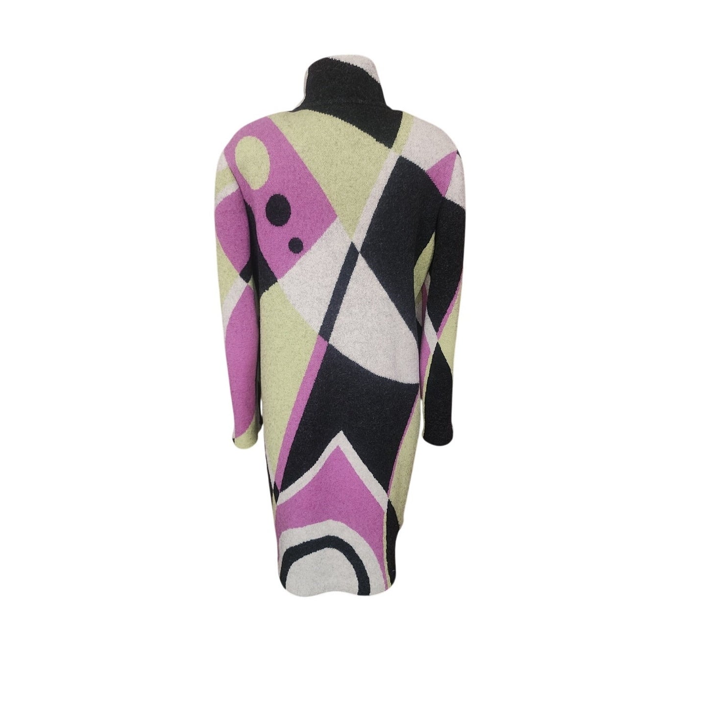 Vintage 90s Geiger Austria Boiled Wool Coat Abstract Geometric Mosaic