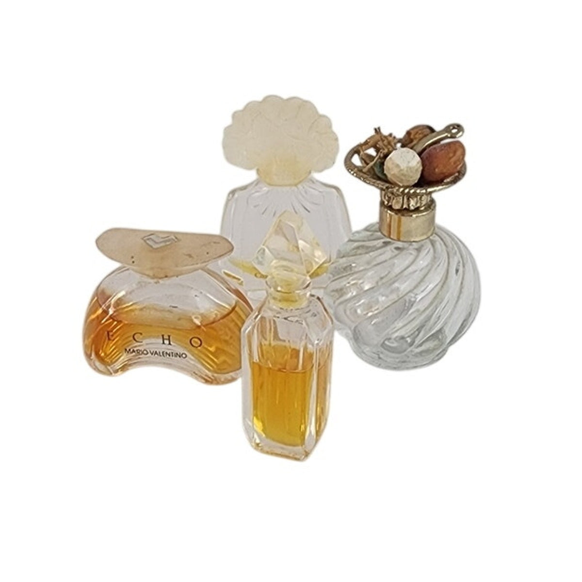 Vintage Perfume Bottles Miniatures Lot of 4 Ystatis Givenchy Valentino Herrera